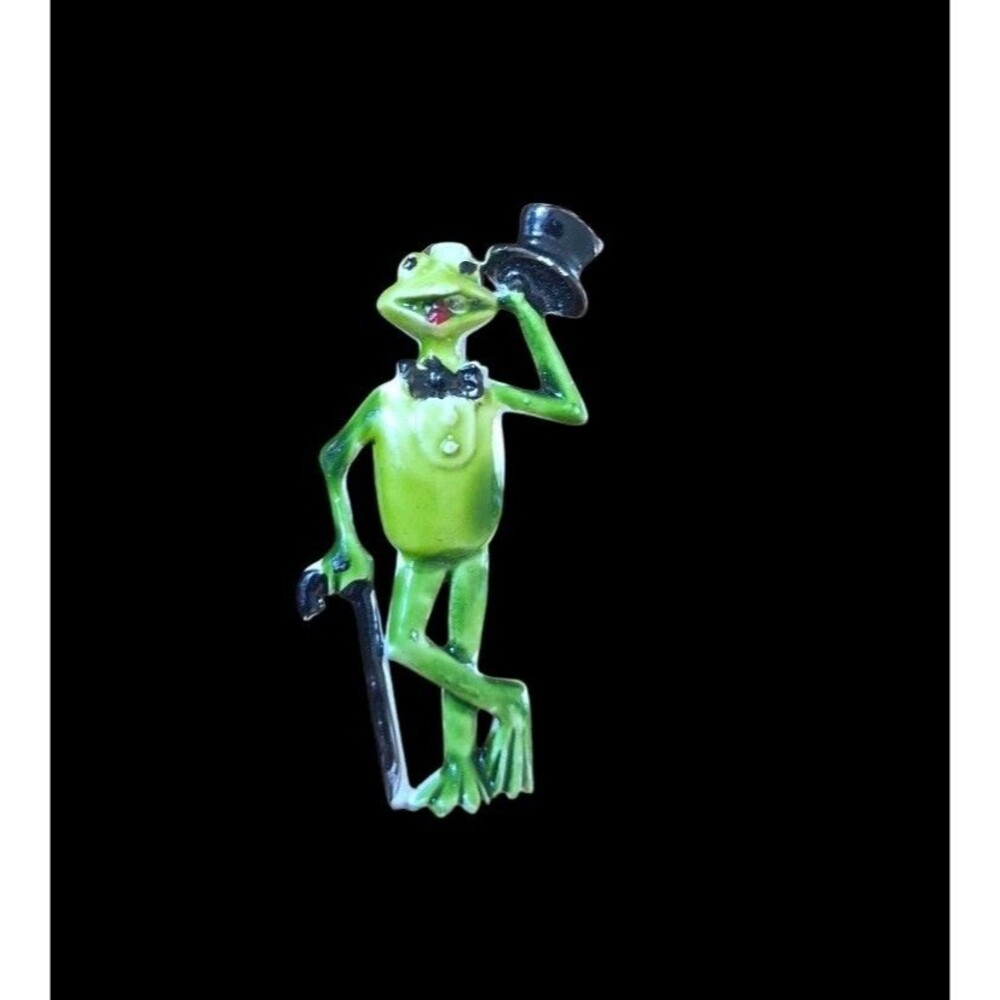 Vintage Michigan J Frog Enamel Pin Brooch